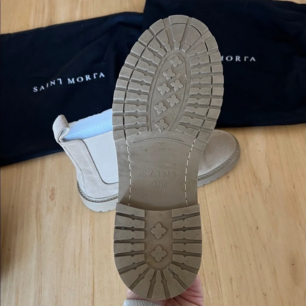 Saint Morta Men's Suede Chelsea Boots - Cream